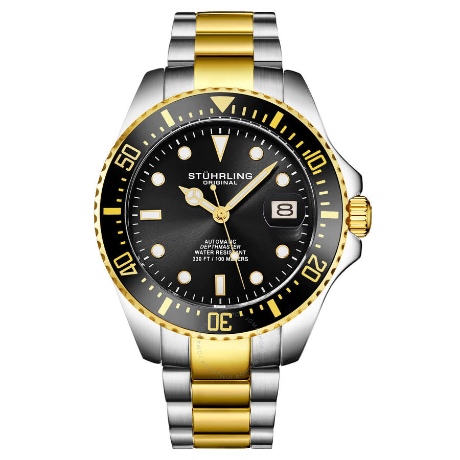 Stuhrling Original Aquadiver Automatic Black Dial Men's Watch M18255 - Dawson Watches