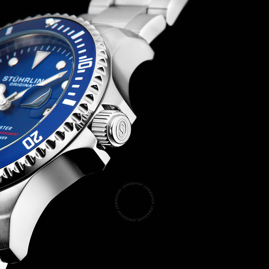 Stuhrling Original Aquadiver Automatic Blue Dial Men's Watch M13535#M13535 - The Watches Men & Co #7