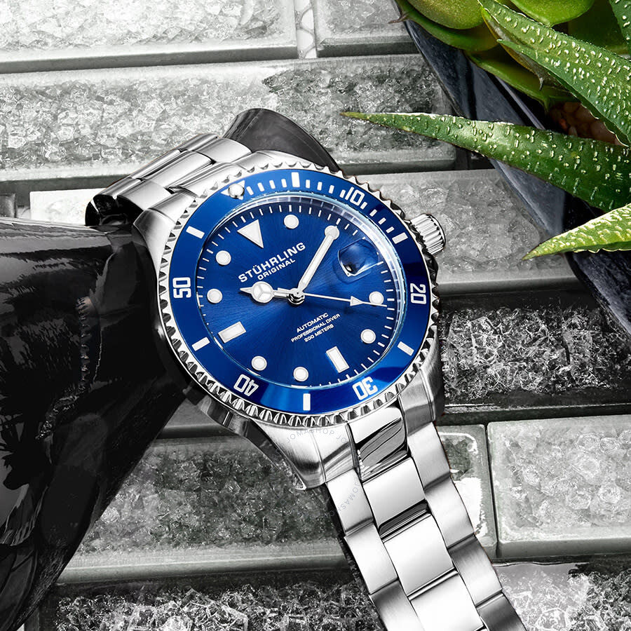 Stuhrling Original Aquadiver Automatic Blue Dial Men's Watch M13544 - Dawson Watches #3