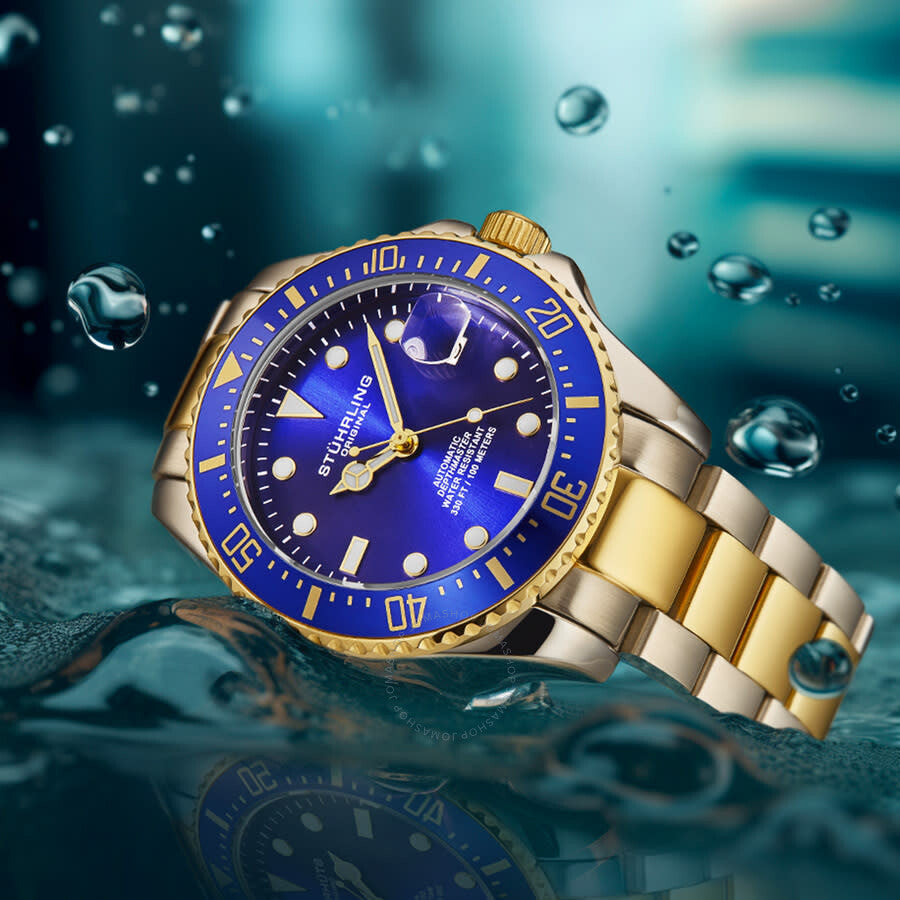 Stuhrling Original Aquadiver Automatic Blue Dial Men's Watch M18256 - Dawson Watches #5
