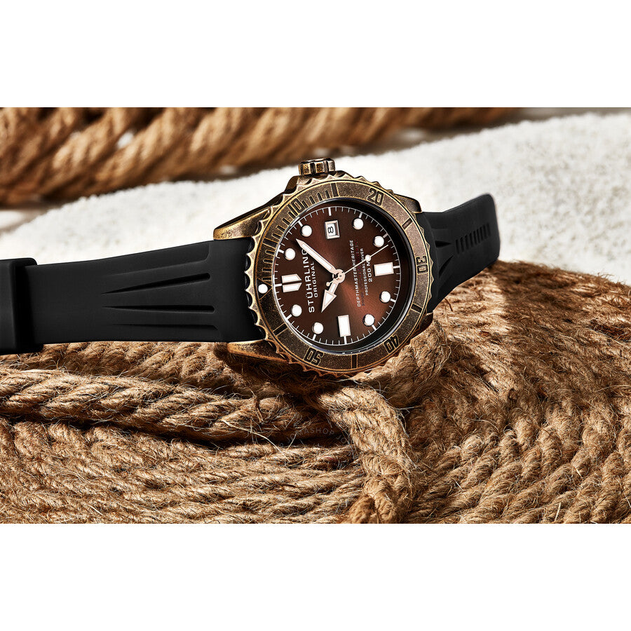 Stuhrling Original Aquadiver Automatic Brown Dial Men's Watch M16858 - Dawson Watches #2