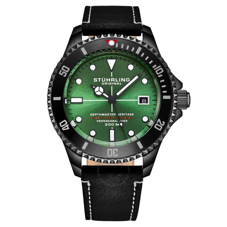 Stuhrling Original Aquadiver Automatic Green Dial Men's Watch M17221 - Dawson Watches