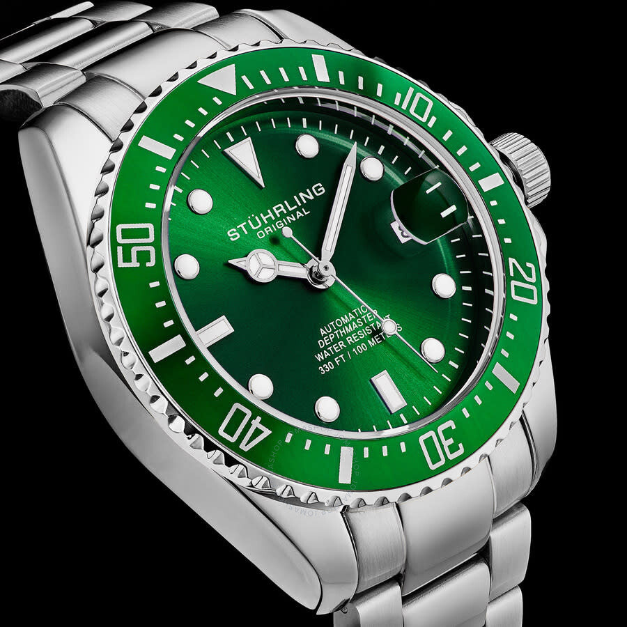 Stuhrling Original Aquadiver Automatic Green Dial Men's Watch M18253 - Dawson Watches #3