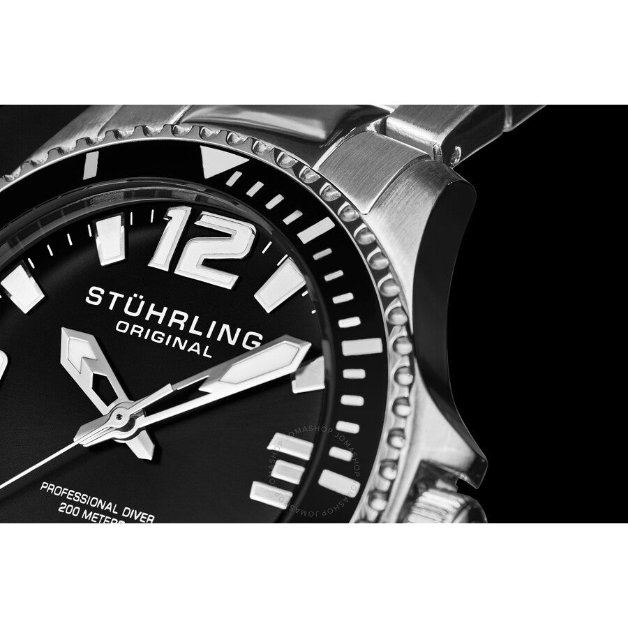 Stuhrling Original Aquadiver Black Dial Men's Watch M15266 - Dawson Watches #4