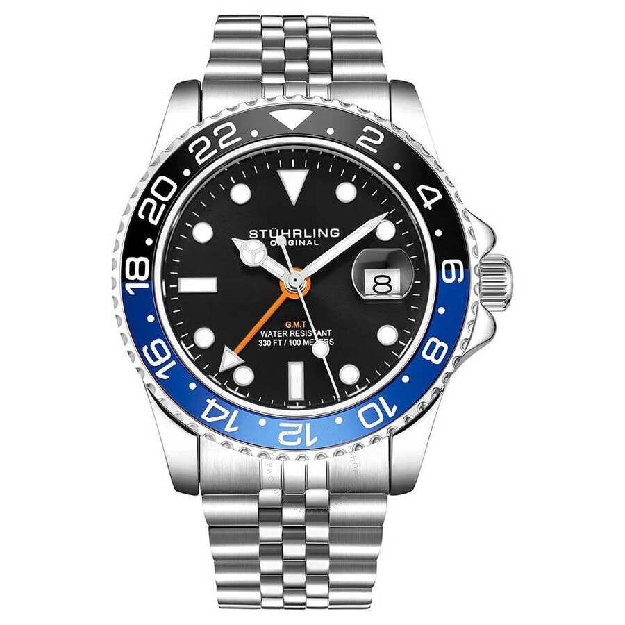 Stuhrling Original Aquadiver Black Dial Men's Watch M15834 - Dawson Watches