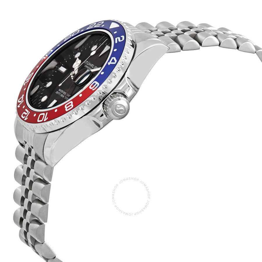 Stuhrling Original Aquadiver Black Dial Pepsi Bezel Men's Watch M15836 - Dawson Watches #2
