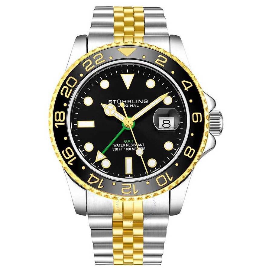 Stuhrling Original Aquadiver Black Dial Men's Watch M15837 - Dawson Watches