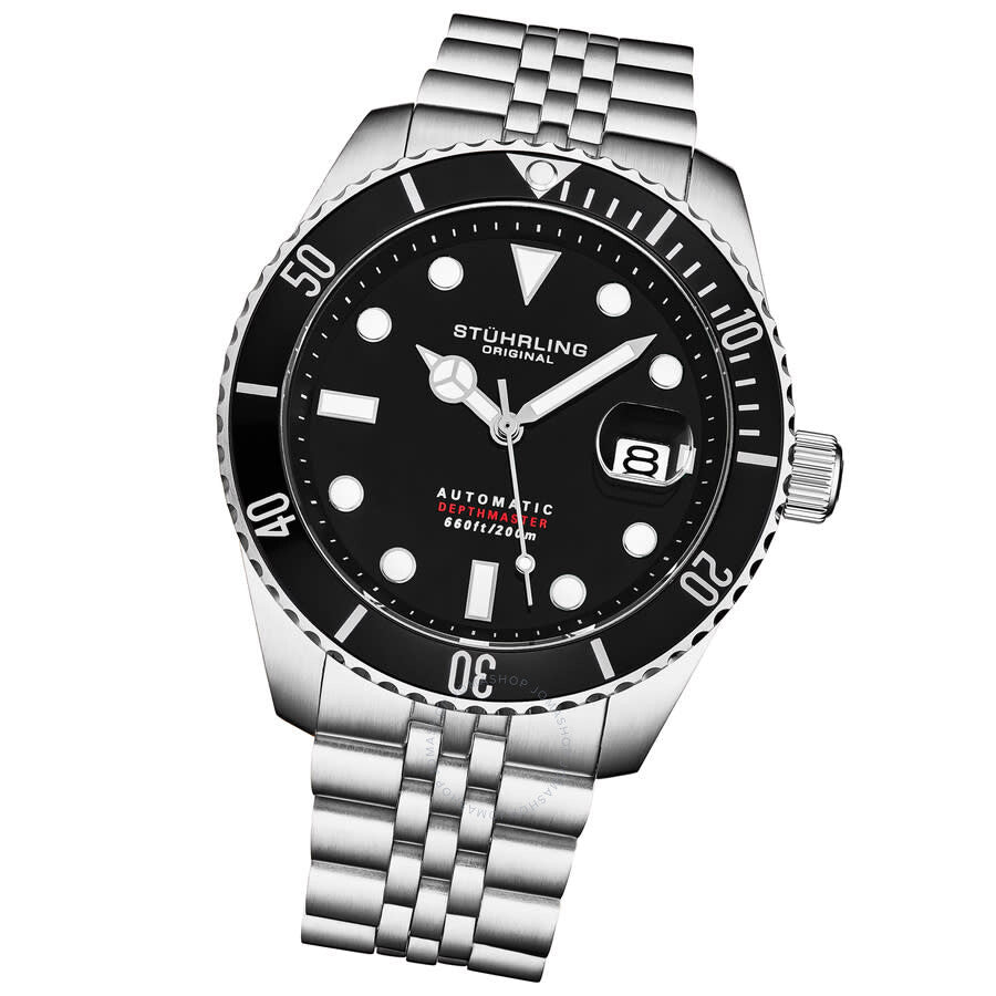 Stuhrling Original Aquadiver Automatic Black Dial Men's Watch M18016 - Dawson Watches #2
