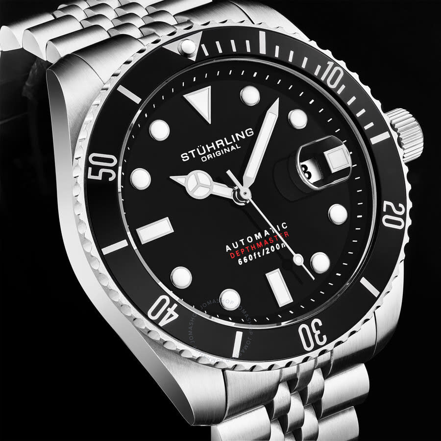 Stuhrling Original Aquadiver Automatic Black Dial Men's Watch M18016 - Dawson Watches #4
