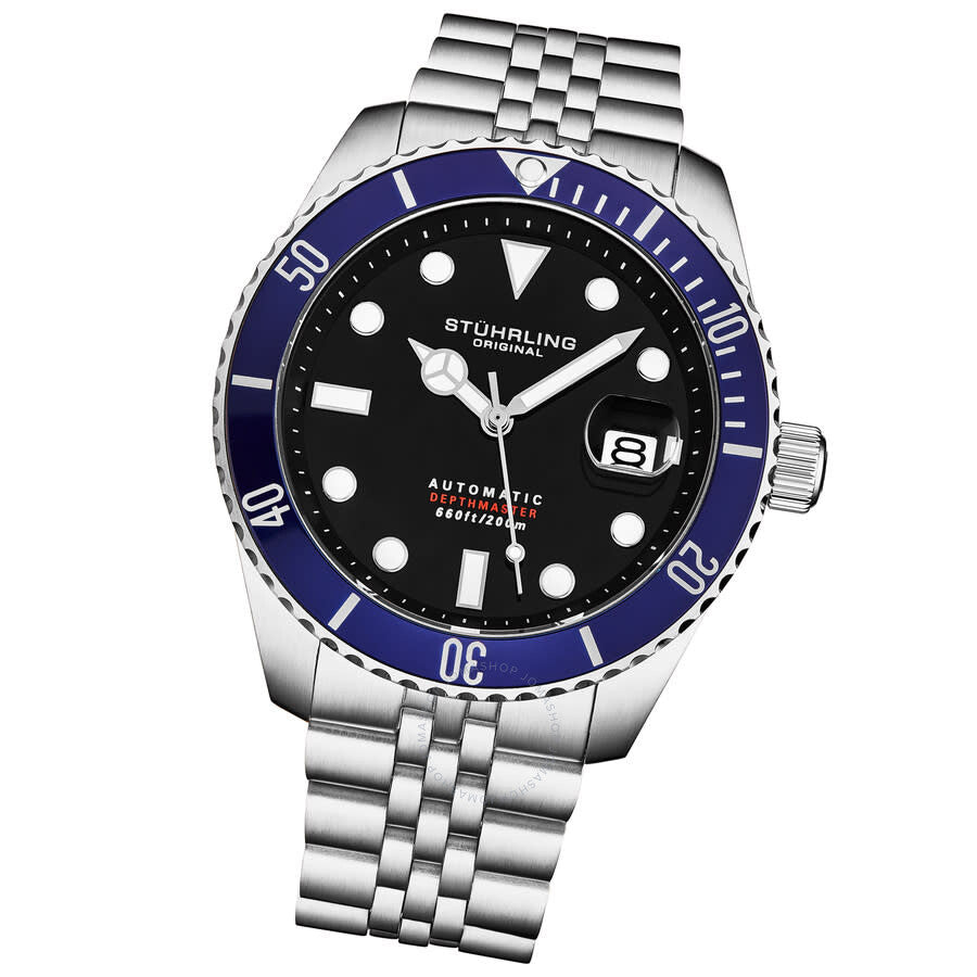 Stuhrling Original Aquadiver Automatic Black Dial Men's Watch M18017 - Dawson Watches #2