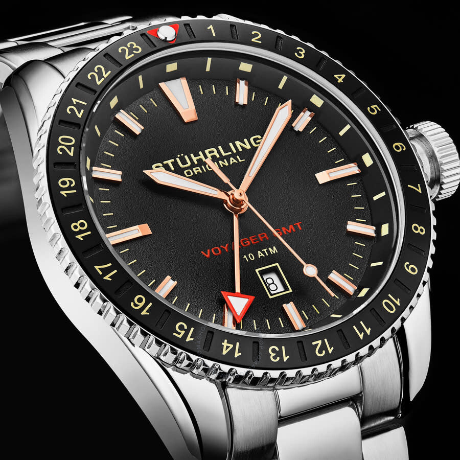 Stuhrling Original Aquadiver Quartz Black Dial Men's Watch M17220#M17220 - Dawson Watches #6
