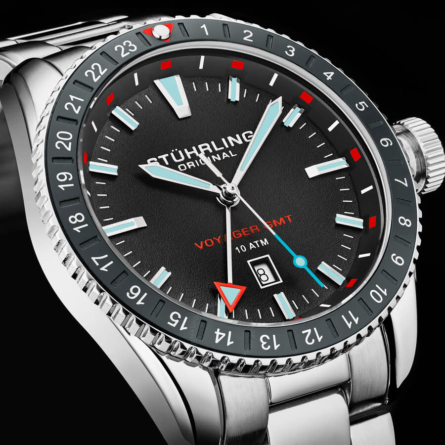 Stuhrling Original Aquadiver Quartz Black Dial Men's Watch M17217#M17217 - Dawson Watches #6