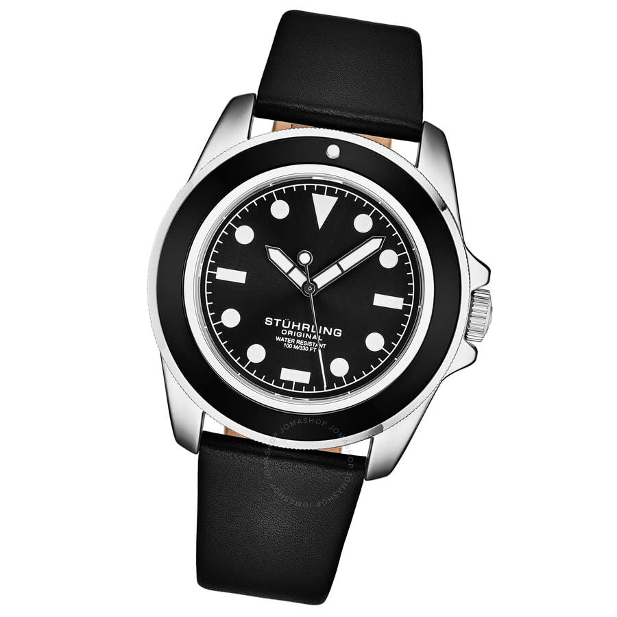 Stuhrling Original Aquadiver Quartz Black Dial Men's Watch M17203 - Dawson Watches #2