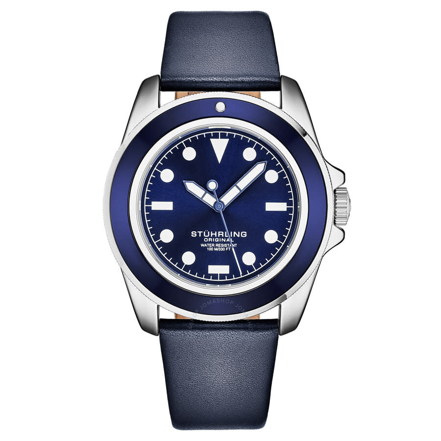 Stuhrling Original Aquadiver Quartz Blue Dial Men's Watch M17202 - Dawson Watches