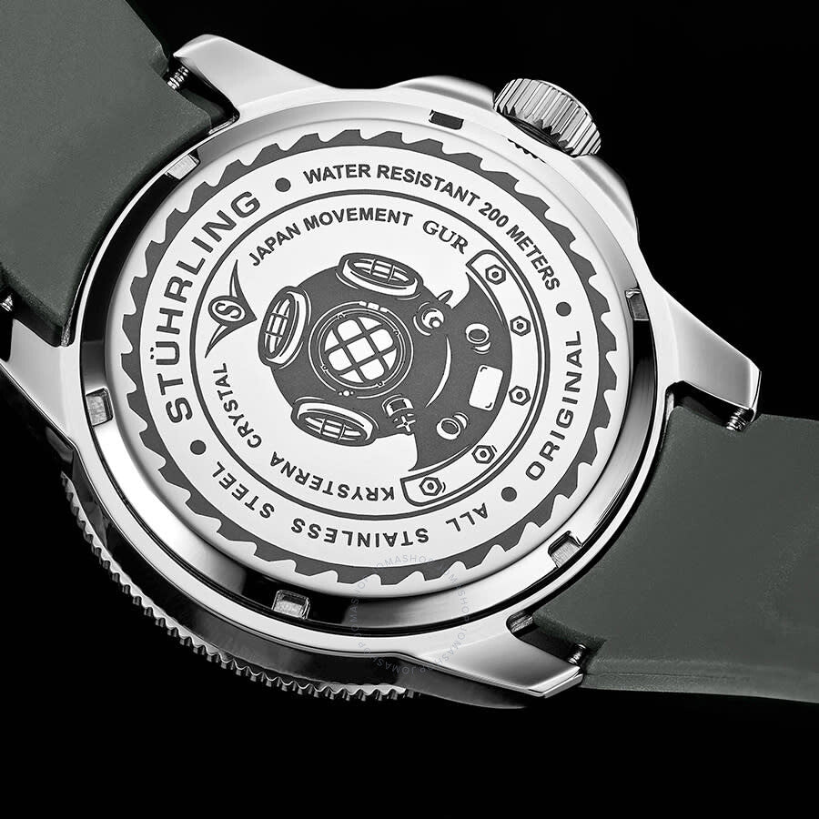 Stuhrling Original Aquadiver Quartz Grey Dial Men's Watch M13624 - Dawson Watches #2