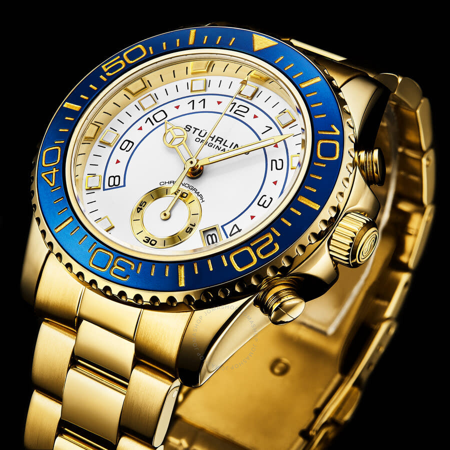 Stuhrling Original Aquadiver Quartz White Dial Men's Watch M16745 - Dawson Watches #4