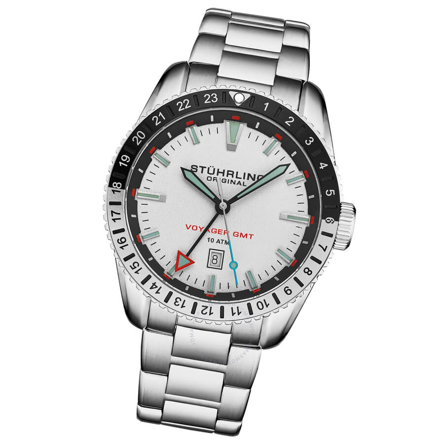 Stuhrling Original Aquadiver Quartz White Dial Men's Watch M17218 - Dawson Watches #2