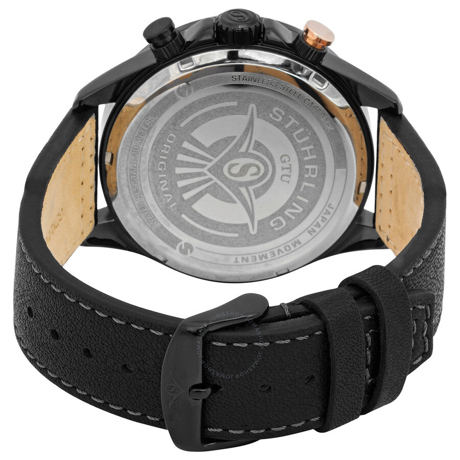 Stuhrling Original Aviator Black Dial Men's Watch M15544 - Dawson Watches #3