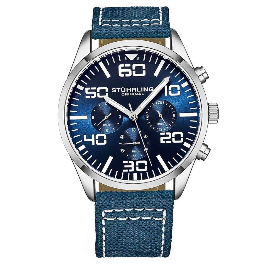 Stuhrling Original Aviator Blue Dial Men's Watch M15928 - Dawson Watches