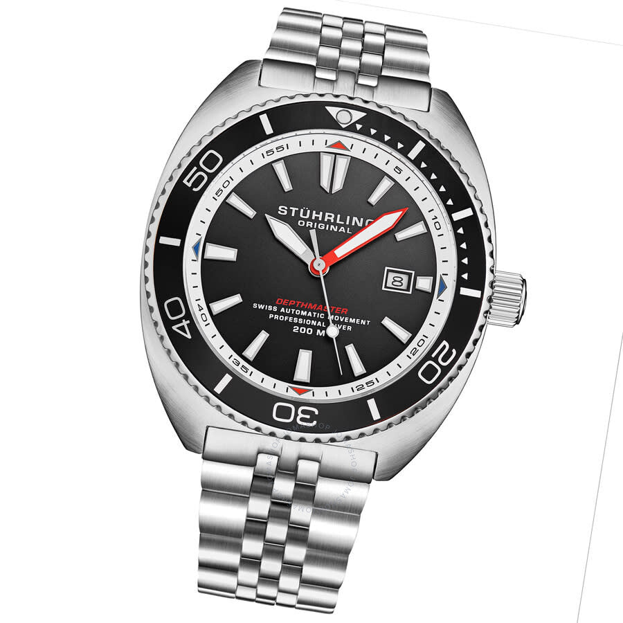 Stuhrling Original Depthmaster Automatic Black Dial Men's Watch M18014 - The Watches Men & Co #2