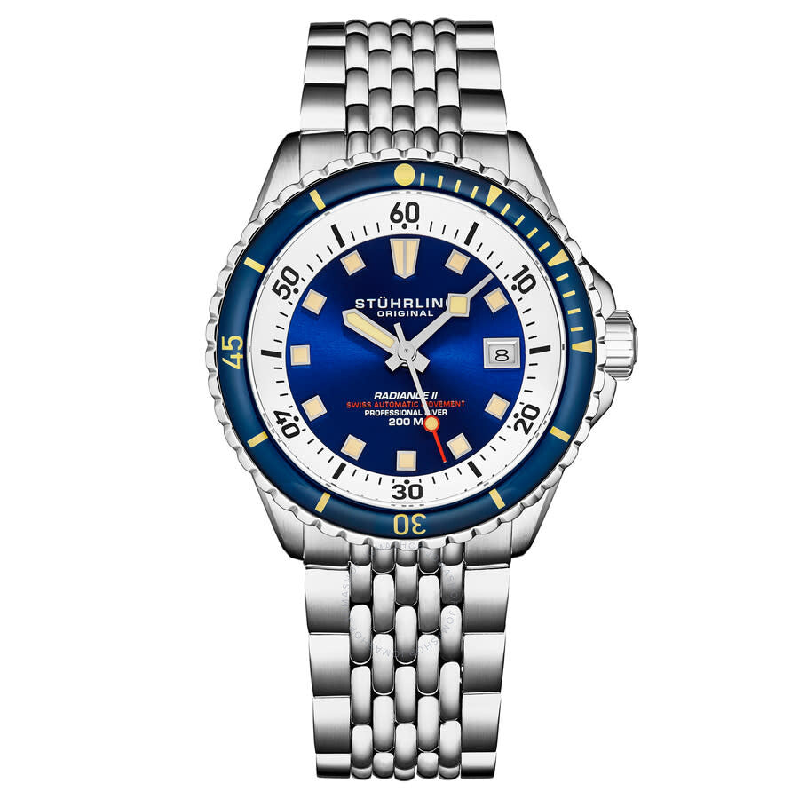 Stuhrling Original Depthmaster Automatic Blue Dial Men's Watch M18011 - The Watches Men & Co