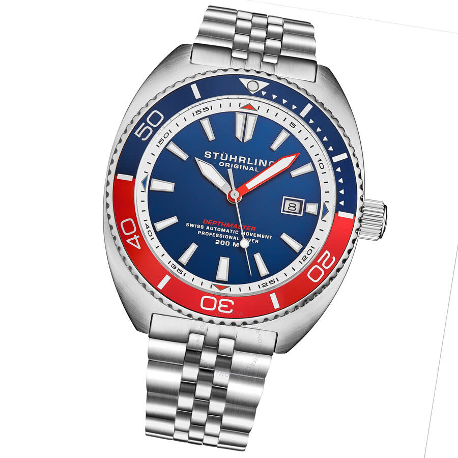 Stuhrling Original Depthmaster Automatic Blue Dial Men's Watch M18015 - The Watches Men & Co #2