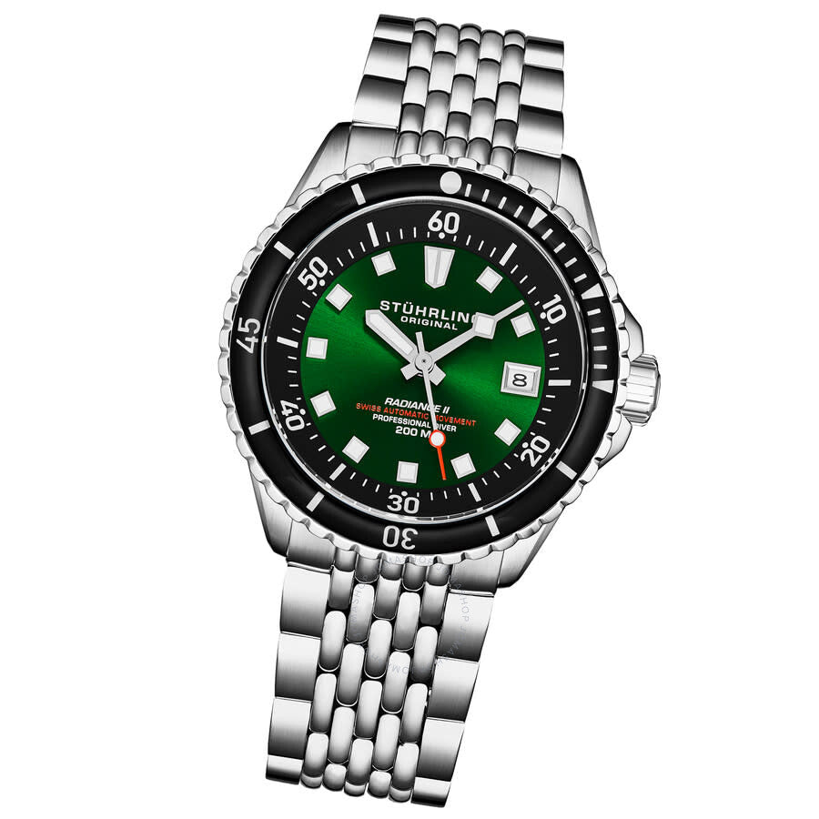 Stuhrling Original Depthmaster Automatic Green Dial Men's Watch M18012 - Dawson Watches #2