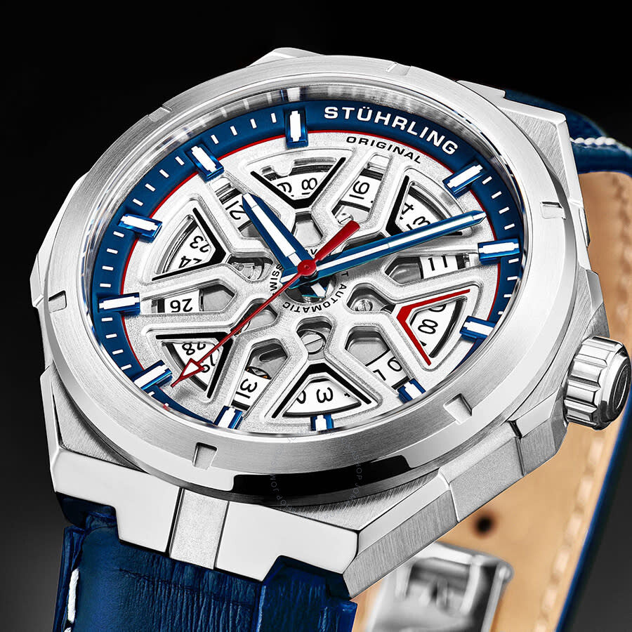 Stuhrling Original Legacy Automatic Blue Dial Men's Watch M13491 - The Watches Men & Co #4