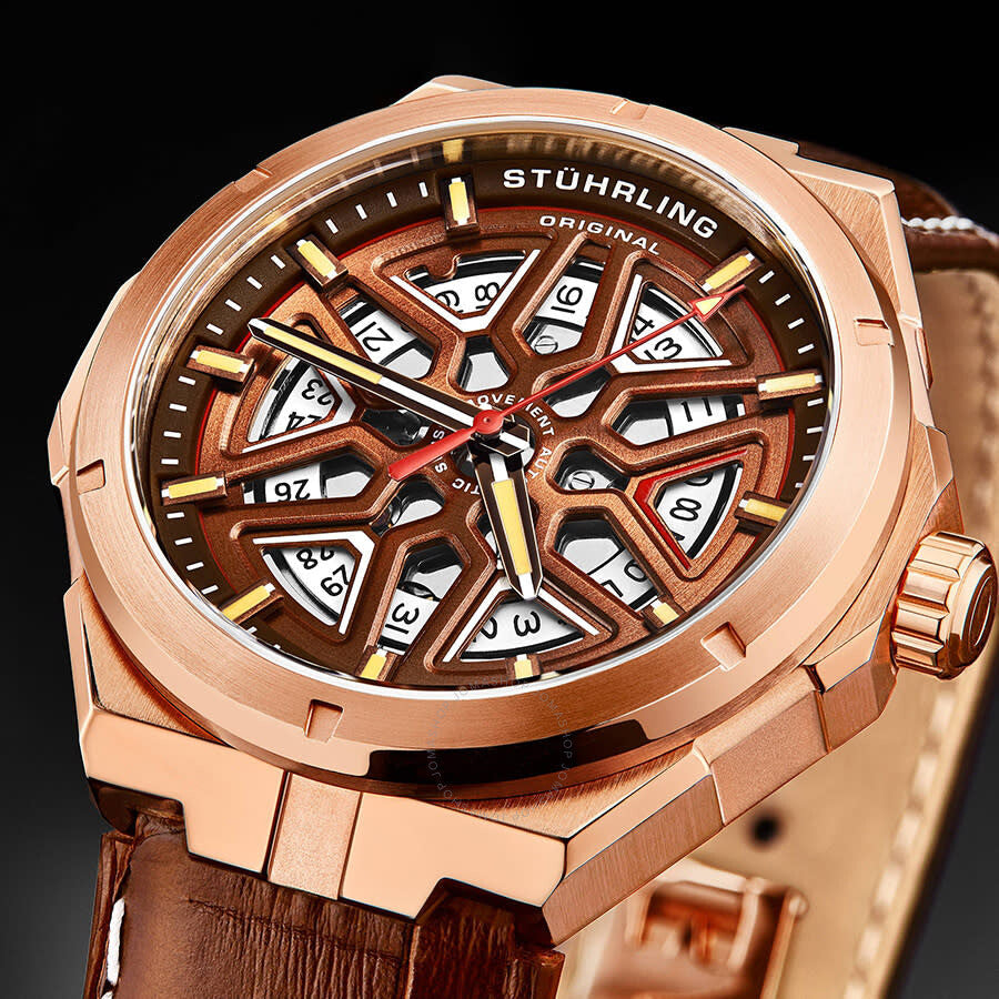 Stuhrling Original Legacy Automatic Brown Dial Men's Watch M13482 - Dawson Watches #4