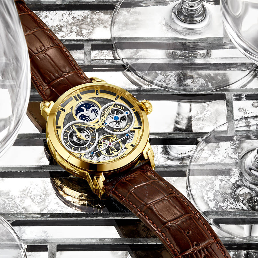 Stuhrling Original Legacy Automatic Gold Dial Men's Watch M13527#M13527 - The Watches Men & Co #7