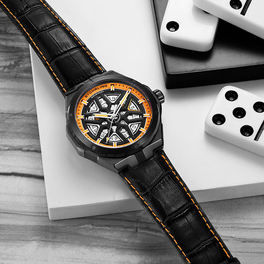 Stuhrling Original Legacy Automatic Orange Dial Men's Watch M13484 - Dawson Watches #3