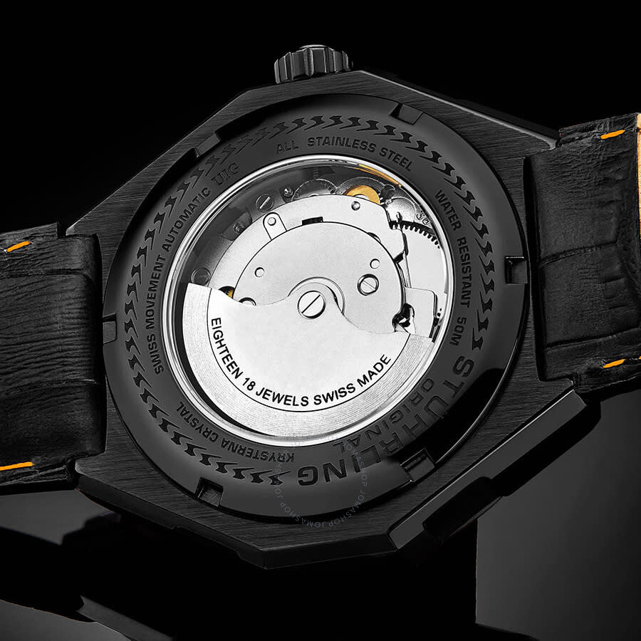 Stuhrling Original Legacy Automatic Orange Dial Men's Watch M13484 - Dawson Watches #4