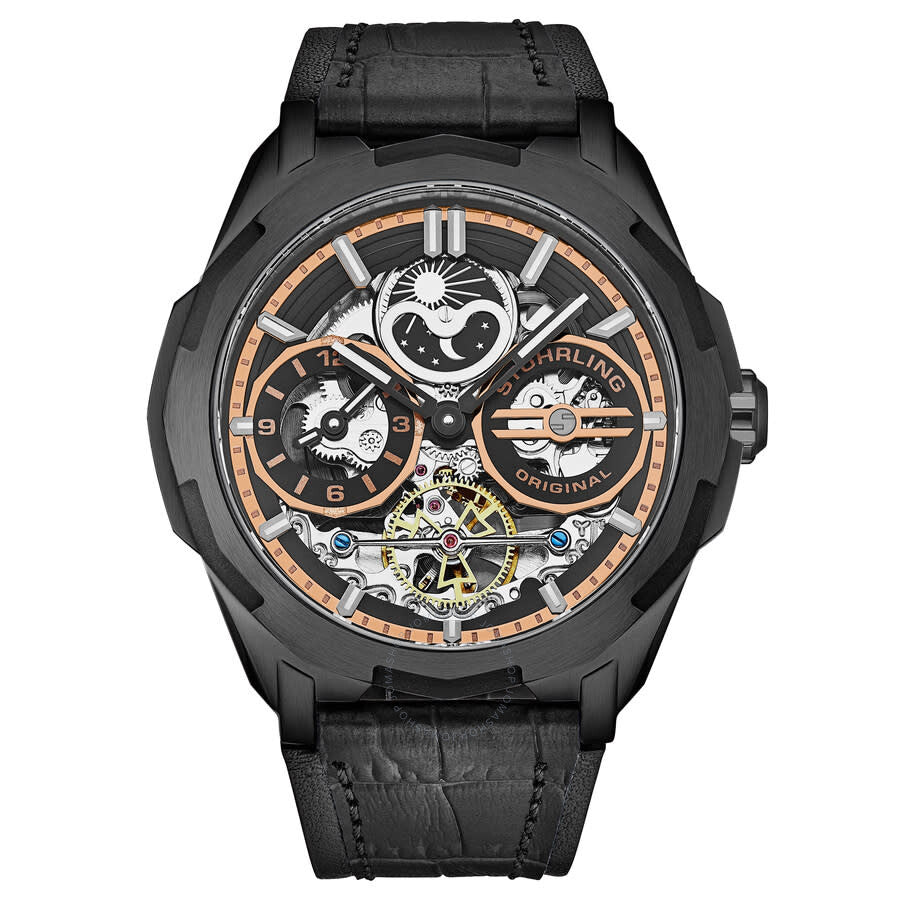 Stuhrling Original Legacy Chronograph Automatic Black Dial Men's Watch M18222 - Dawson Watches