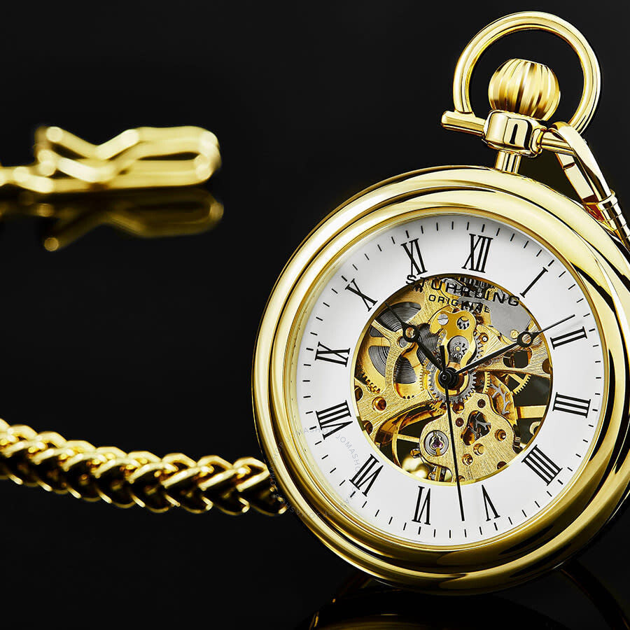 Stuhrling Original Legacy Hand Wind White Dial Men's Pocket Watch M13644 - Dawson Watches #3