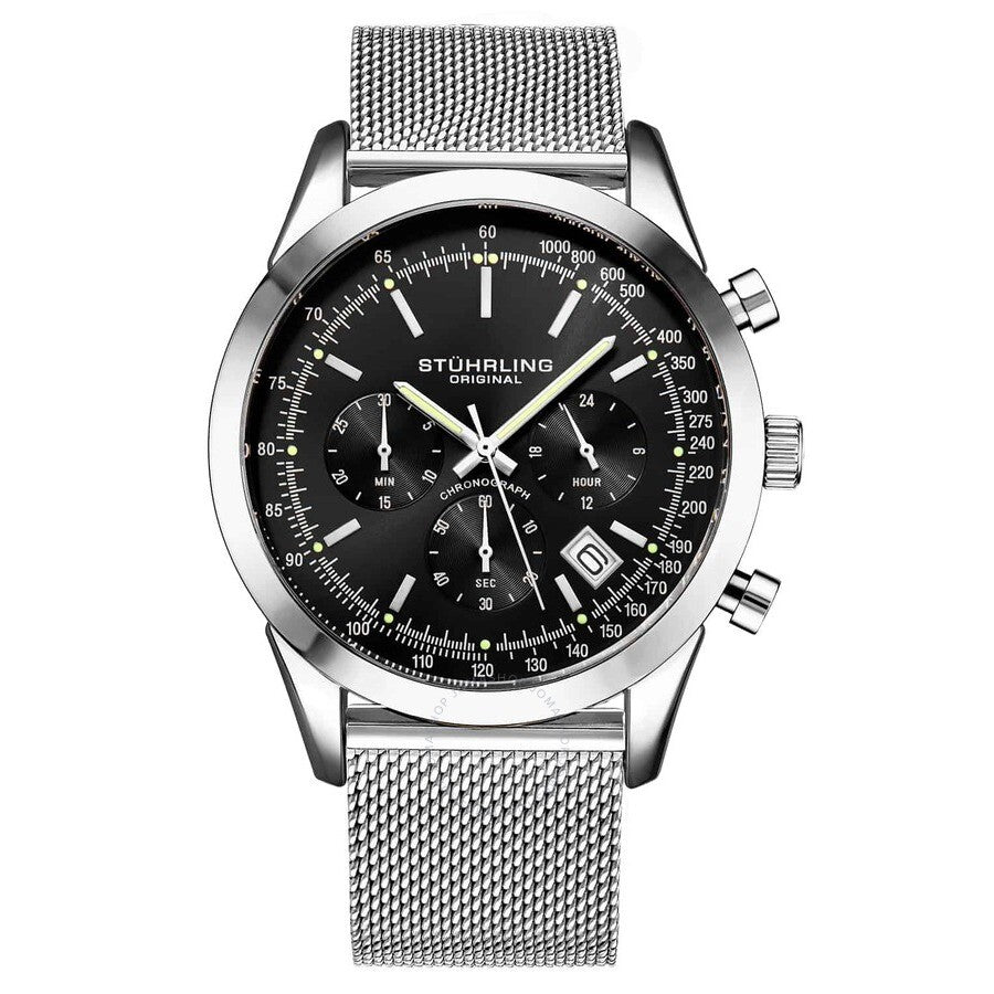 Stuhrling Original Monaco Black Dial Men's Watch M15856 - The Watches Men & Co