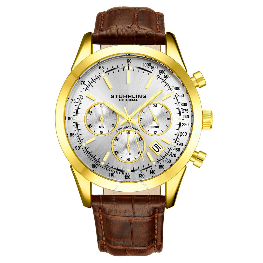 Stuhrling Original Monaco Chronograph Quartz Silver Dial Men's Watch M17171 - Dawson Watches