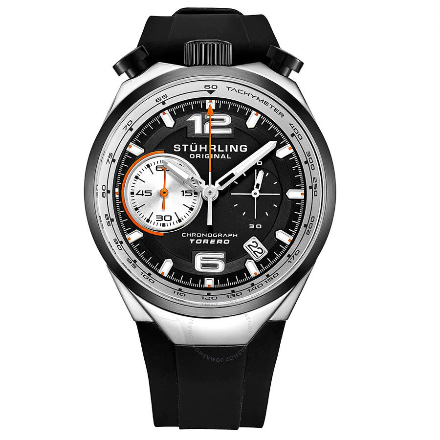 Stuhrling Original Monaco Quartz Black Dial Men's Watch M13539 - The Watches Men & Co