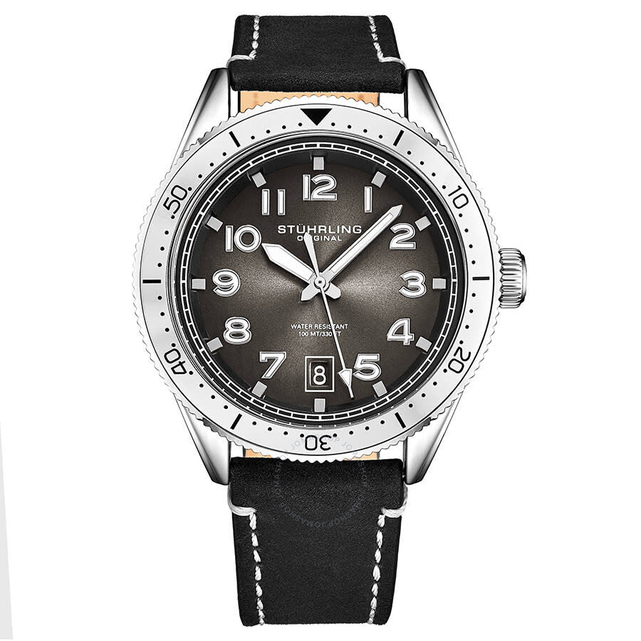 Stuhrling Original Monaco Quartz Black Dial Men's Watch M13669 - Dawson Watches