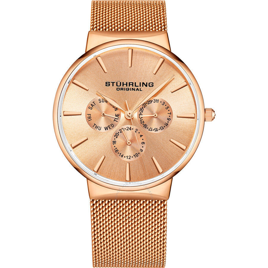 Stuhrling Original Monaco Quartz Rose Gold Dial Men's Watch M16243 - Dawson Watches #2