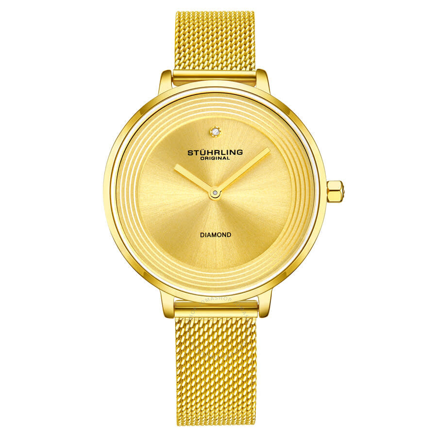 Stuhrling Original Symphony Quartz Gold Dial Ladies Watch M16841 - Dawson Watches