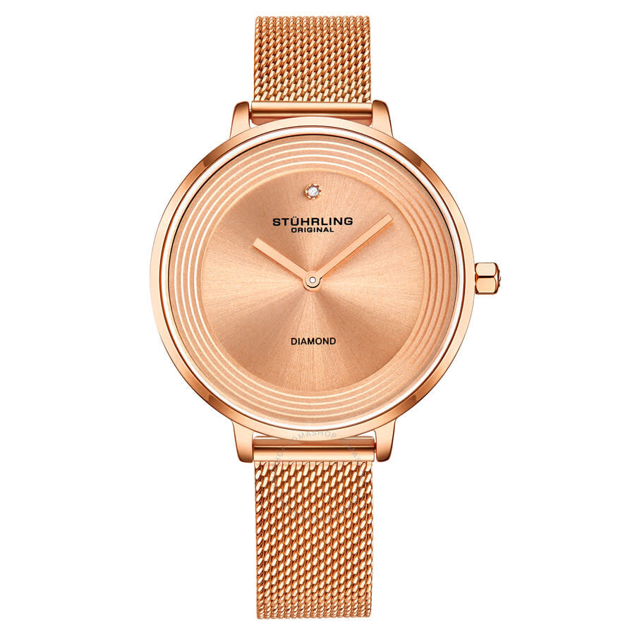 Stuhrling Original Symphony Quartz Rose Gold Dial Ladies Watch M16771 - Dawson Watches