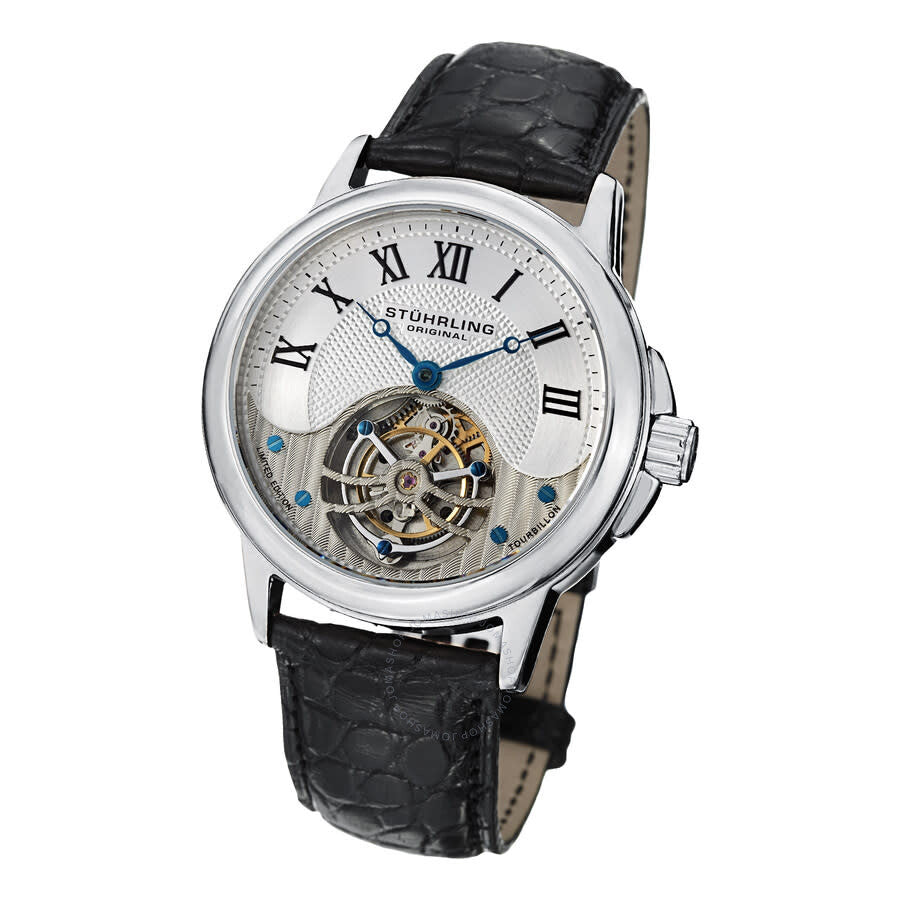 Stuhrling Original Tourbillon Hand Wind Silver Dial Men's Watch M16844 - Dawson Watches #2