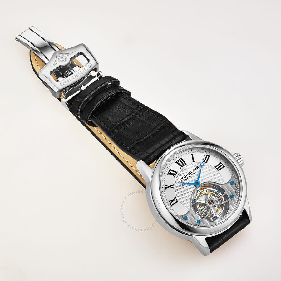 Stuhrling Original Tourbillon Hand Wind Silver Dial Men's Watch M16844 - Dawson Watches #4