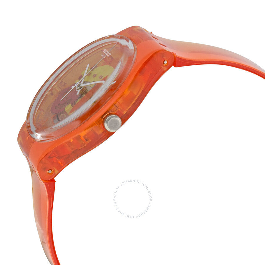Swatch Bloody Orange Skeleton Dial Orange Plastic Unisex Watch GO116 - Dawson Watches #2