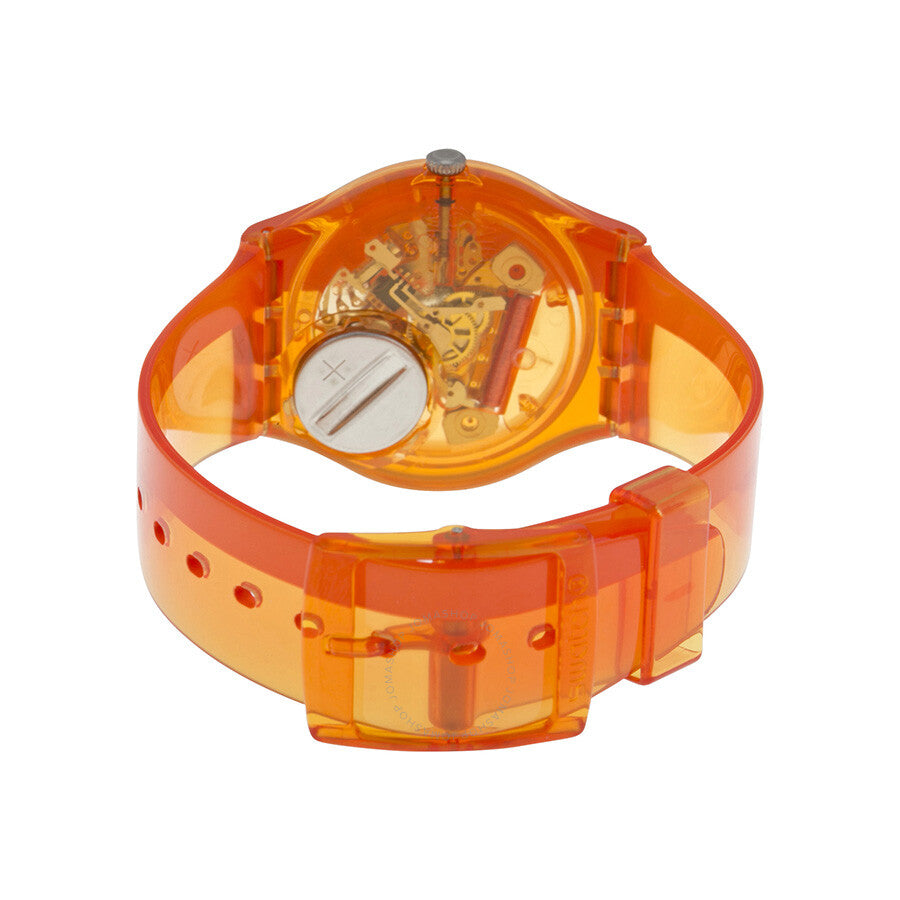 Swatch Bloody Orange Skeleton Dial Orange Plastic Unisex Watch GO116 - Dawson Watches #3