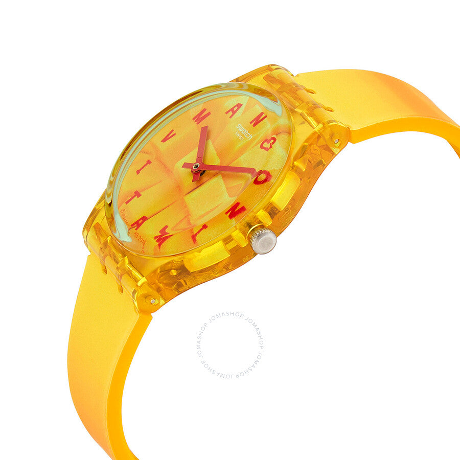 Swatch Coeur De Mangue Quartz Orange Mango Dial Unisex Watch GO119 - The Watches Men & Co #2