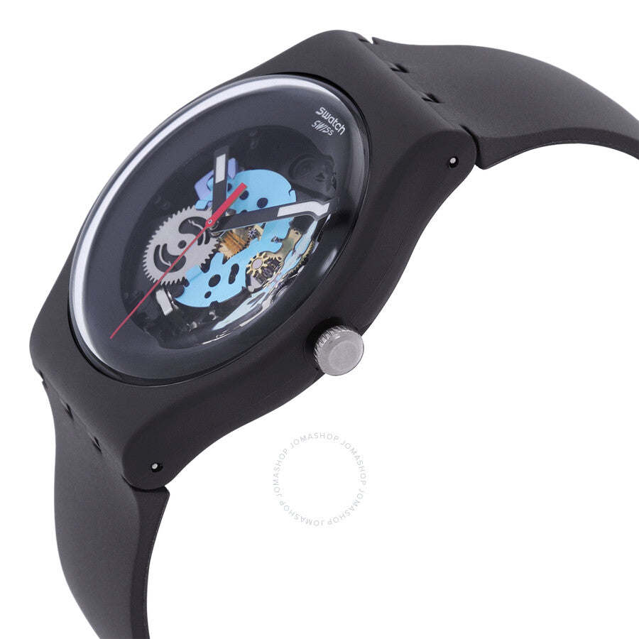 Swatch Core Black Lacquered Quartz Black Dial Men's Watch SO29B107 - Dawson Watches #2