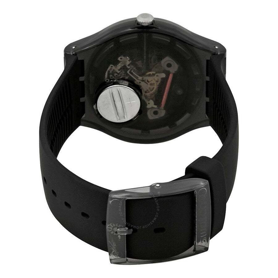 Swatch Darksparkles Black Dial Black Silicone Ladies Watch SUOB156 - Dawson Watches #3