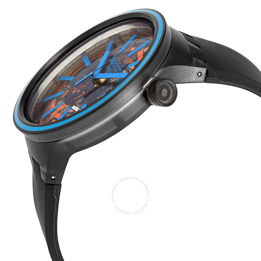 Swatch Fire Taste Quartz Black Skeleton Dial Watch SO27B112 - Dawson Watches #2