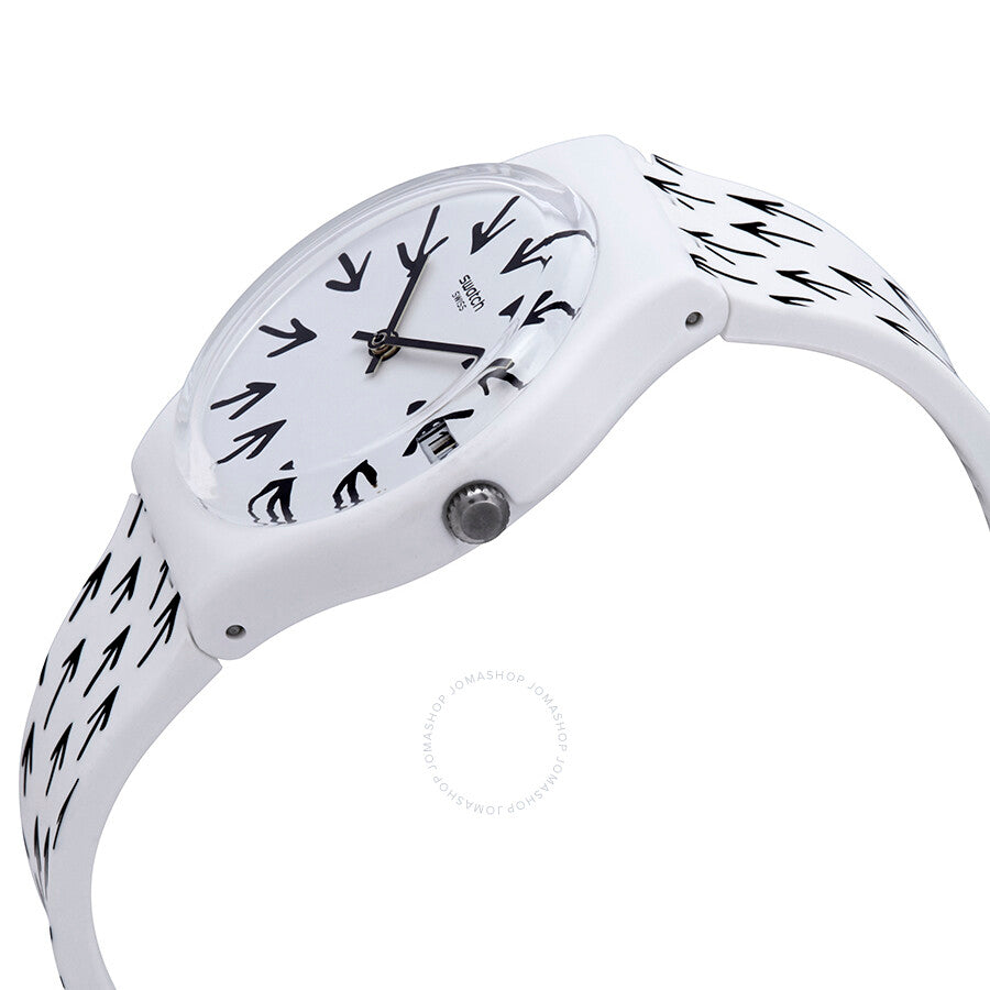 Swatch Frechia White Dial White Silicone Ladies Watch GW409 - Dawson Watches #2